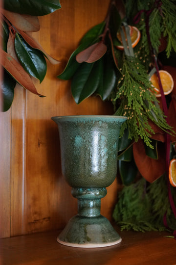 Verdigris Footed Vase