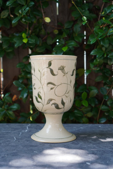 Large Footed Vase | Green