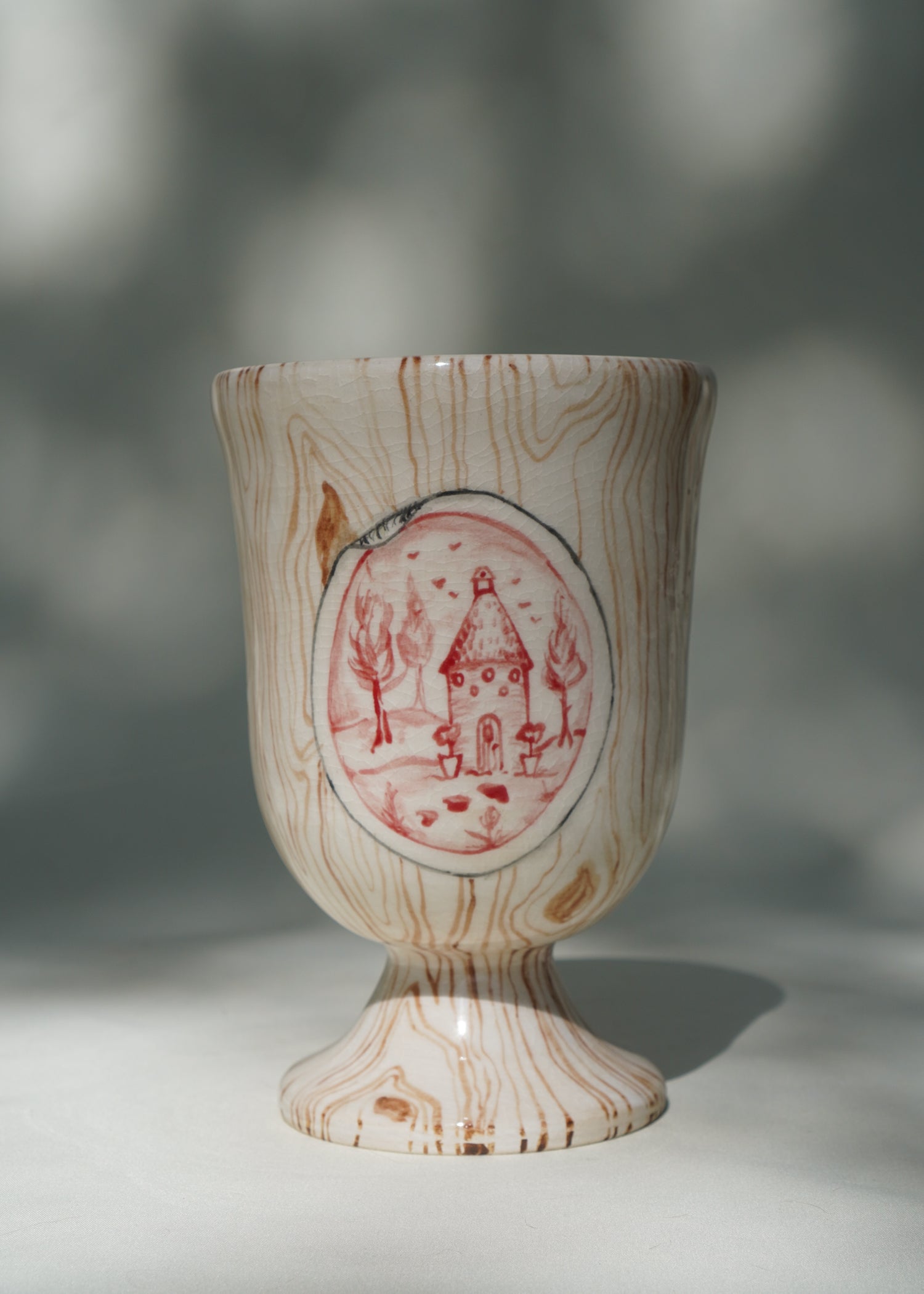 Faux Bois Footed Vase | Dovecote