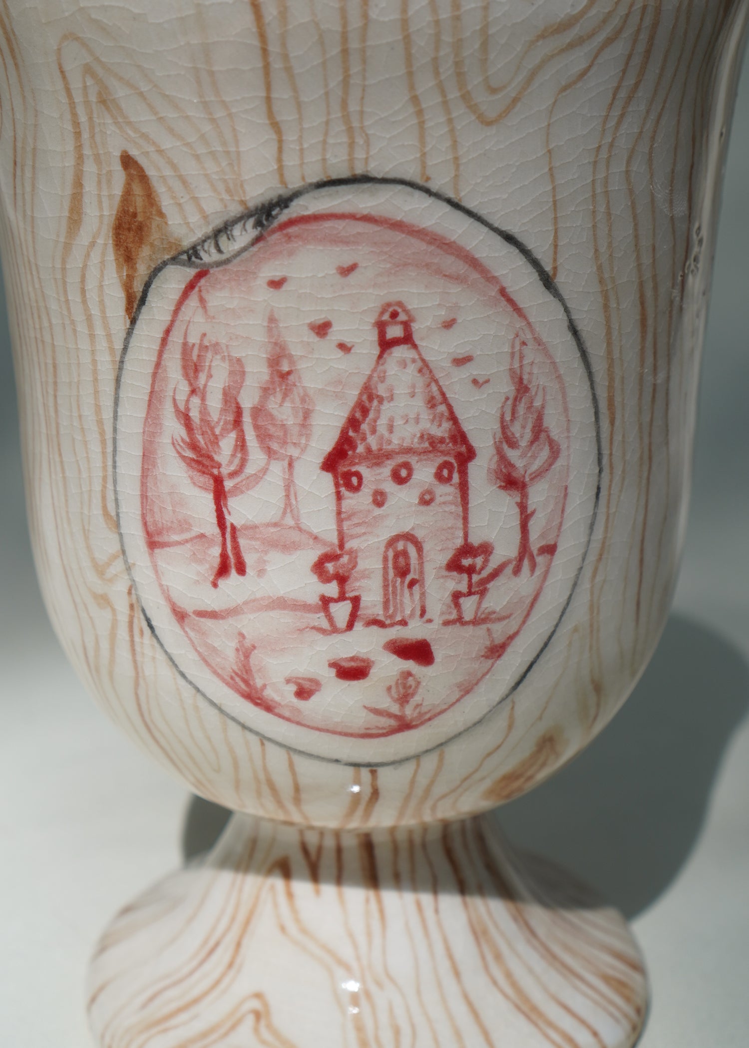 Faux Bois Footed Vase | Dovecote