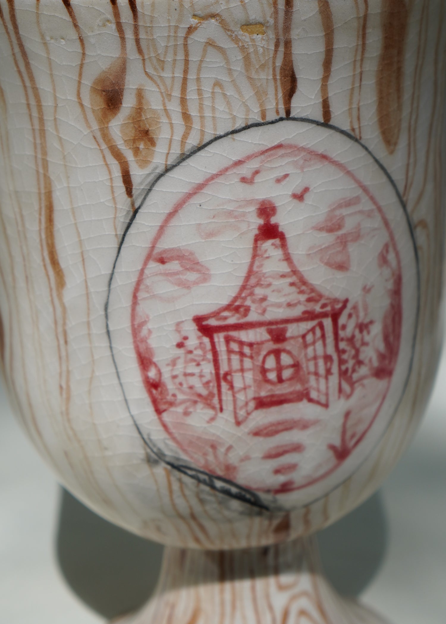 Faux Bois Footed Vase | Gazebo