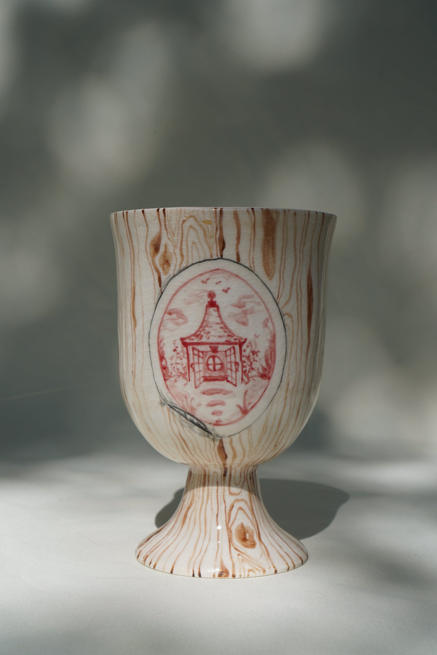 Faux Bois Footed Vase | Gazebo
