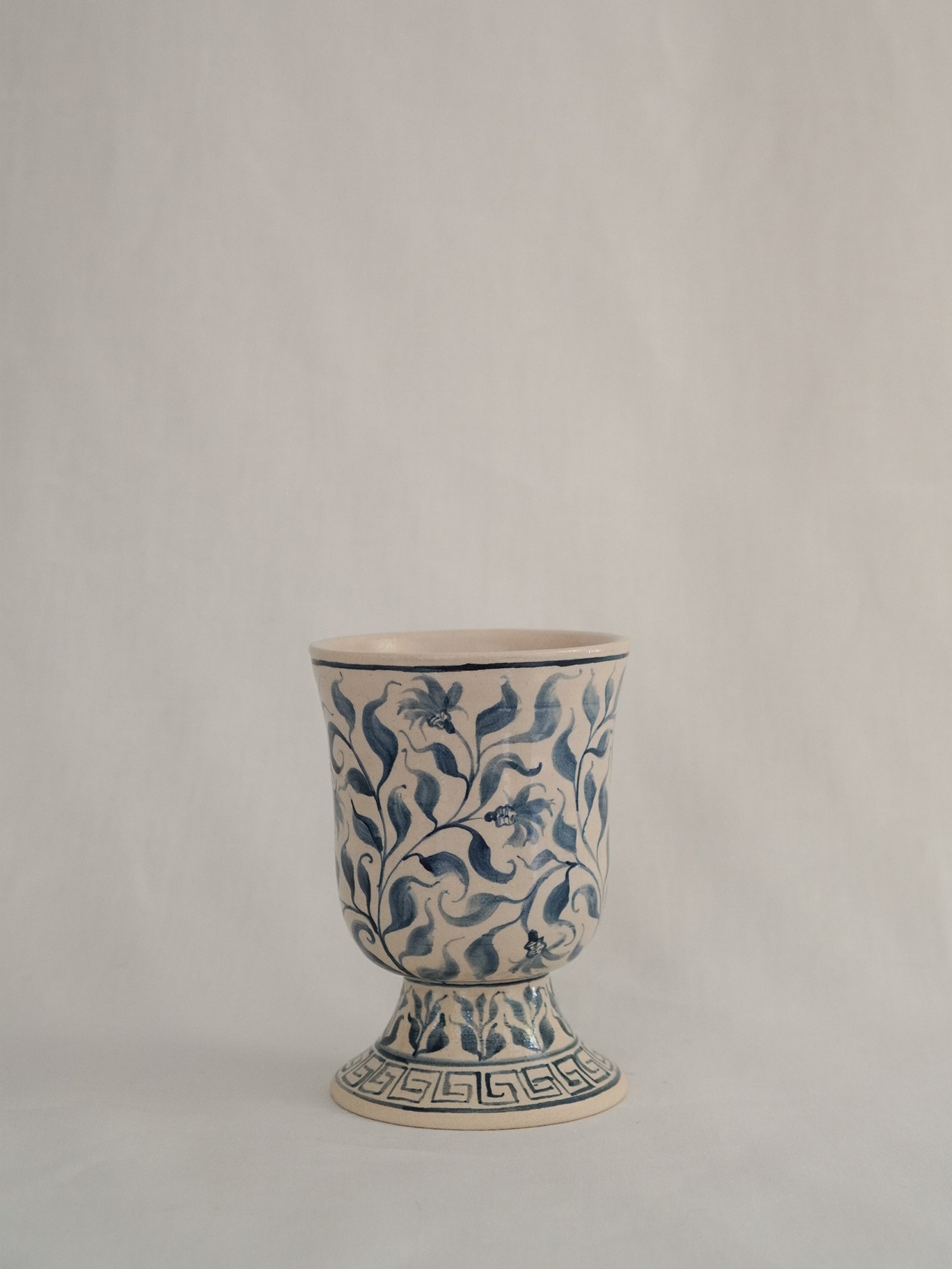 Footed Vases | Blue Floral