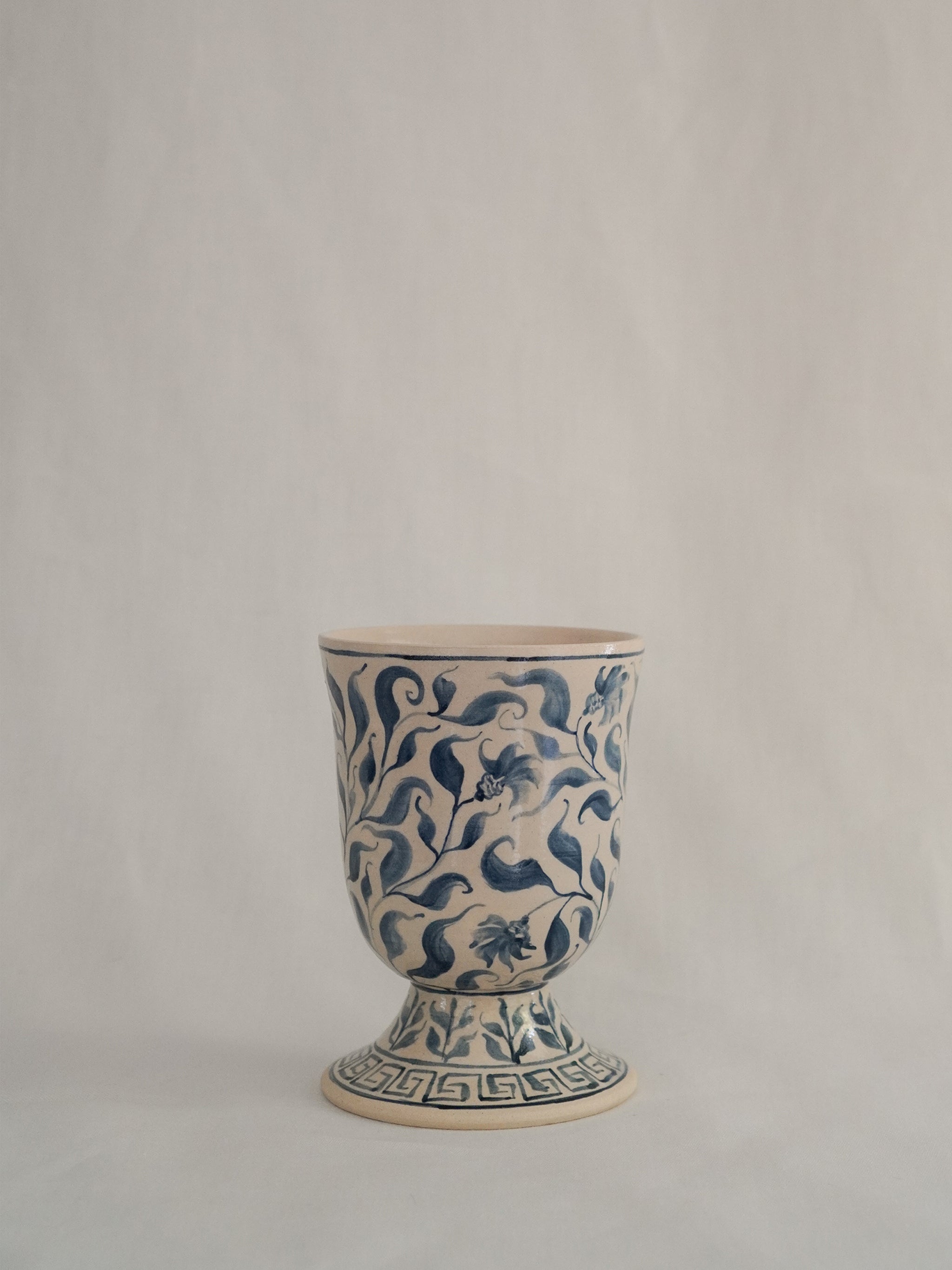 Footed Vases | Blue Floral
